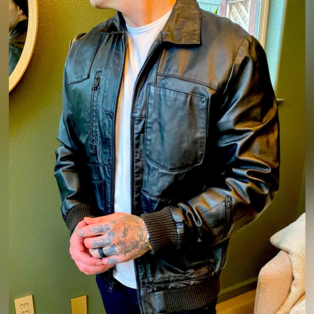 Volcom leather jacket size L